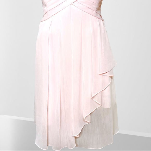 David’s Bridal Pink Strapless Short Chiffon Formal Bridesmaids Dress 12 - Picture 5 of 10